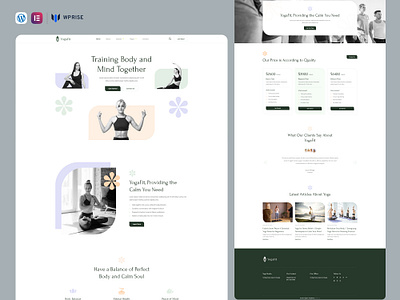 YogaFit – Yoga, Meditation & Fitness Elementor Template branding design elementor template graphic design ui web design yoga yoga homepage yoga landing page yoga studio yoga studio website yoga web design yoga web template yoga website yoga website design yoga website inspiration yoga website template