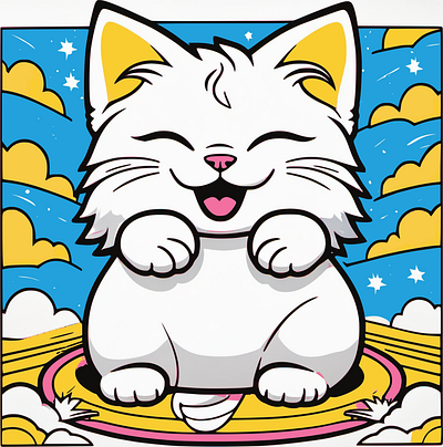 Happy Cat Logo cat feline logo vector vectorart