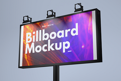 Billboard Mockup Template ad mockup banner psd billboard banner billboard template branding design display mockup outdoor sign poster mockup sky