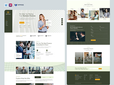 Advizor – Business & Finance Consulting Elementor Template branding design elementor template graphic design ui web design