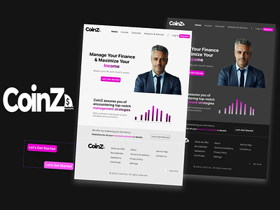 CoinZ web design figma logo ui ux web design