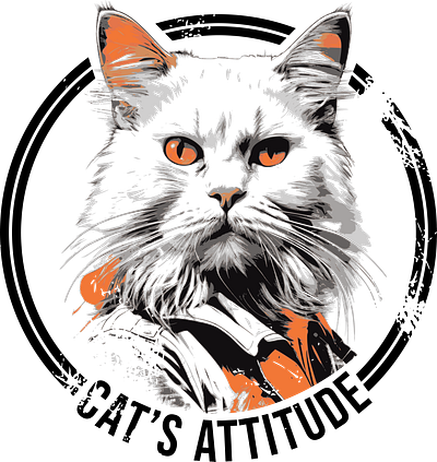 Cat's Attitude cat orange eyes vector illustration