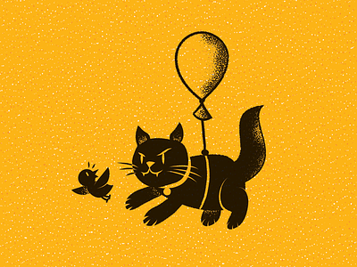Cat Balloon balloon cat conceptual illustrator eat editorial editorial illustration editorial illustrator illustration illustrator james olstein james olstein illustration jamesolstein.com texture vector