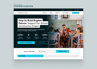 Daily UI #032 - Crowdfunding charity crowdfunding daily ui 032 dailyui design donation ngo school ui