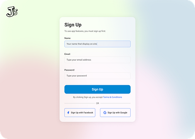 Simple Sign Up Pages signup page ui