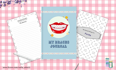 My Braces Journal amazon kdp animation blue book cover design braces journal clips dental health dentist design graphic design lined notebook lips logo mouth notebook teeth writing journey