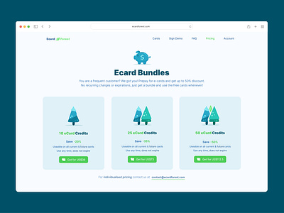 Pricing Page - EcardForest daily ui interface landing page modern price page pricing pricing table ui ux web pricing webdesign website design