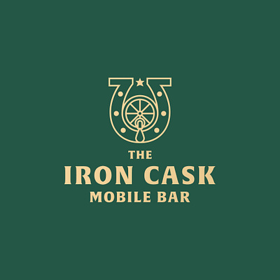 The Iron Cask Logo bar branding cask horseshoe iron iron cask logo logo design mobie mobile bar star tap wheel