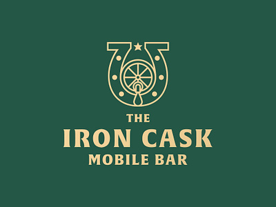 The Iron Cask Logo bar branding cask horseshoe iron iron cask logo logo design mobie mobile bar star tap wheel