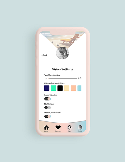 Vision Accessibility Settings Design dailyui settings ui