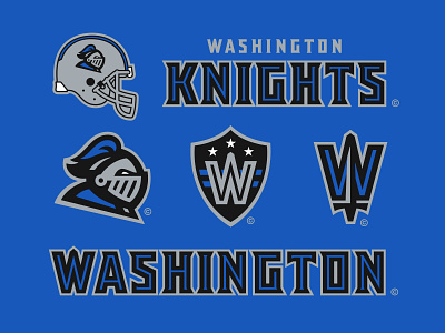 02/32 - Washington Knights branding dc design flashsheet football illustration knights logo medieval shield sports sports branding typography washington