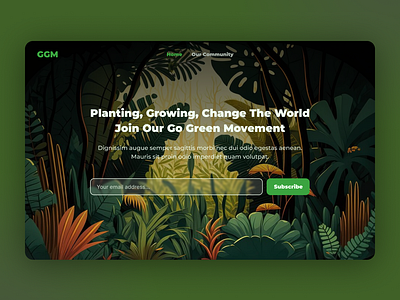 DailyUI Challenge #026 - Subscribe design go green go green movement ui user interface web design web ui