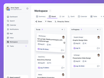 Workspace Board UI beyond ui board board ui design system figma free ui kit kanban kanban board kanban design kanban saas kanban ui product design saas saas ui ui web app workspace workspace ui