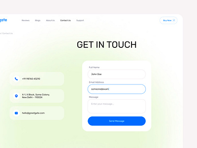 Contact Us Page UI Design contactpage contactui contactus contactuspage design getintouch getintouchui ui uidesign uiux uiuxdesign uxdesign web website websitedesign websiteuiux webui webuiux