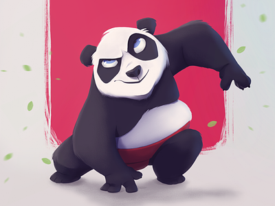 Panda Sumo Wrestler 2d character concept character design diananb digital painting illustration panda sumo wrestler