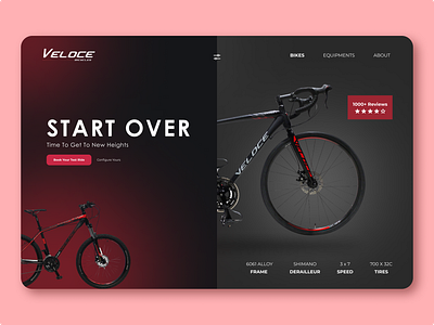 Veloce Bike Home Page bicycle figma interface product page ui uiux user experience user interface ux web design website