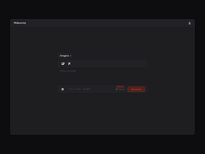 Midjourney concept App ai app dark design generative midjourney redesign ui