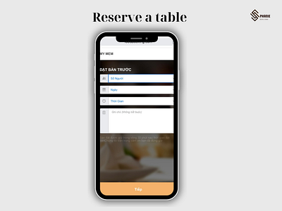 Vietnamese Restaurant Website - Reservation graphic design
