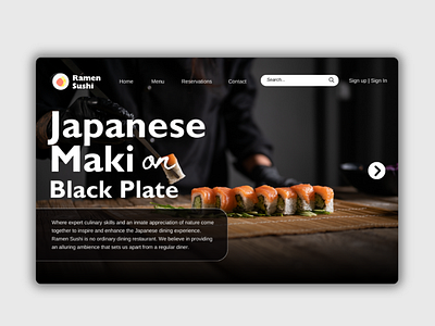 Sushi Restaurant Website graphic design