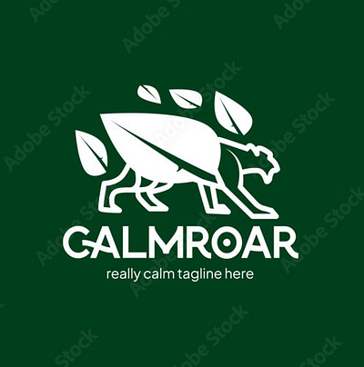 Calmroar - Tiger Logo Templates - Really Calm Things Goes Here branding calmroar energy green leaf logo natural nature tiger