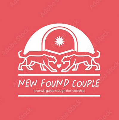 New Found Couple - Tiger Logo Templates - Love will guide trough branding graphic design logo love stars sun tiger ui