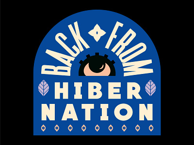 Back from hibernation lettering blue branding eye graphic design illustration lettering sticker typography vector