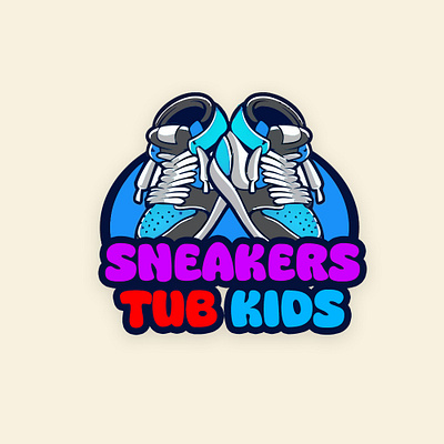 Sneakers Tub Kids Logo depop design graphic design illustrate logo logo design shoe logo shoes vector