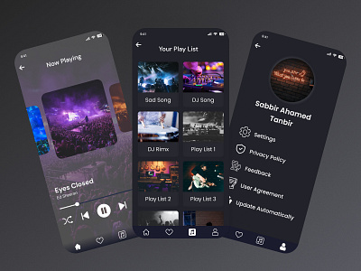 Music App User Interface Design. ui uidesign ostad uxdesign uidesign ostad