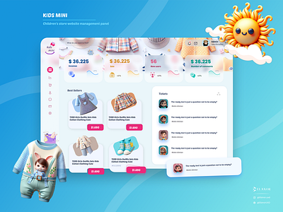 Kids mini Dashboard 3d animation app branding dashbord design figma graphic design illustration instagram kid logo motion graphics panel telegram ui ux website مدیریت