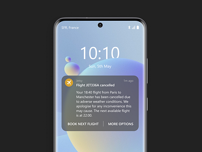 Push notification - UX Writing airline cancel cancellation dailyuxwriting duxw flight mobile notification push notification travel ui ui design ux ux design ux writing