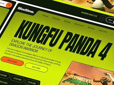 Movitime : Movie Ticketing Website branding graphic design green maximalism movie ticket ui ux website