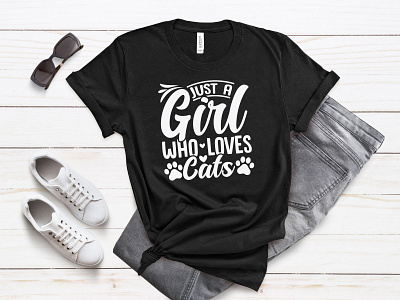 Typography t-shirt design amazon bulktshirt cat lover cat t shirt customtshirt just a girl who loves cat print on dimmand retro trendytshirt tshirt typographytshirt uniquestyle