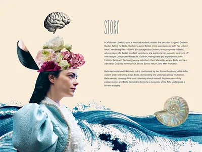 Poor things website concept collage