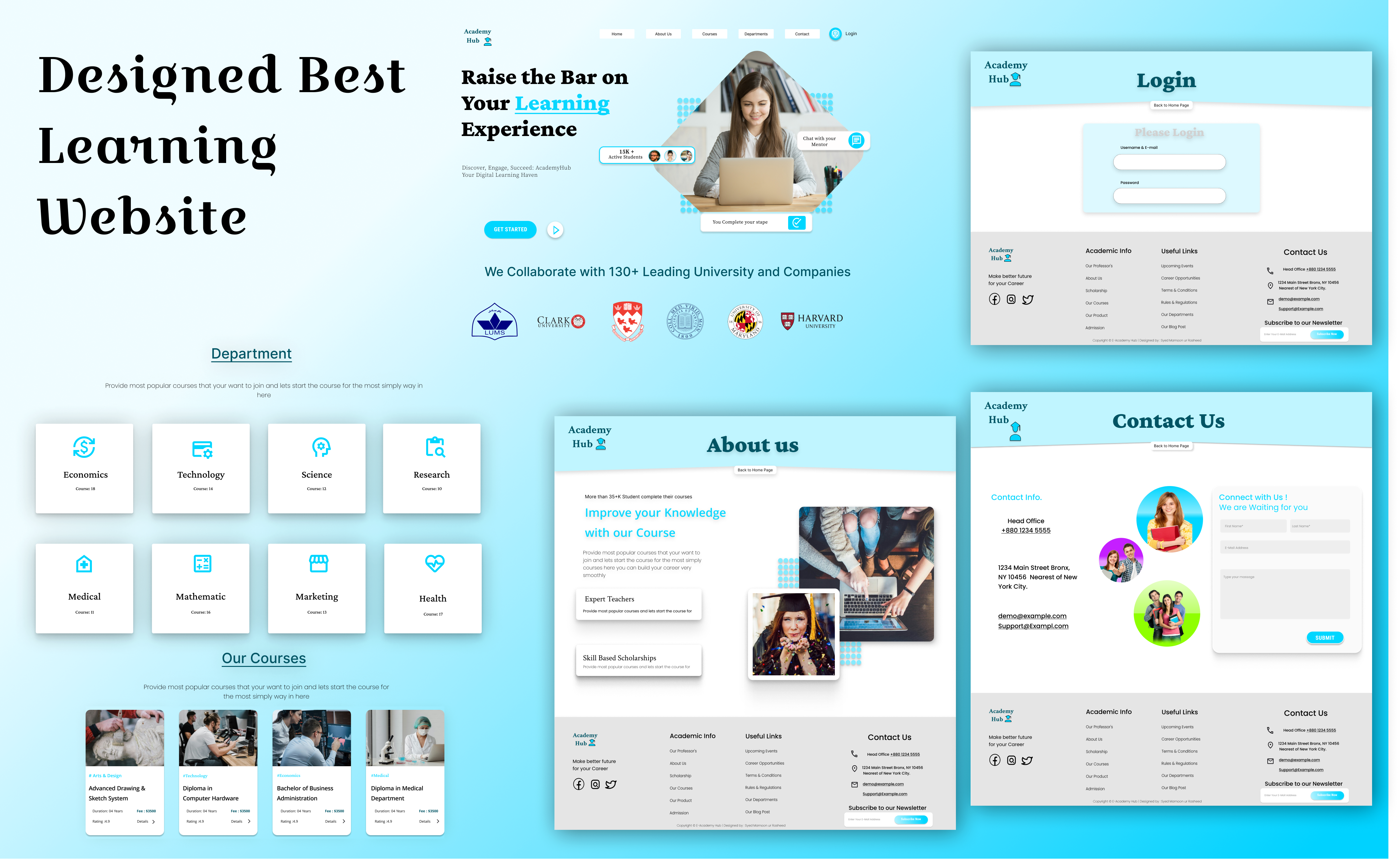 Complete Learning Website Design animation figma graphic design learning mobile app prototype ui website