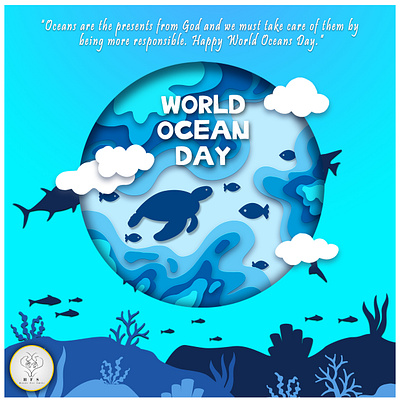 World Ocean Day Flyer design flyer graphic design logo ocean day ocean day flyer ocean logo