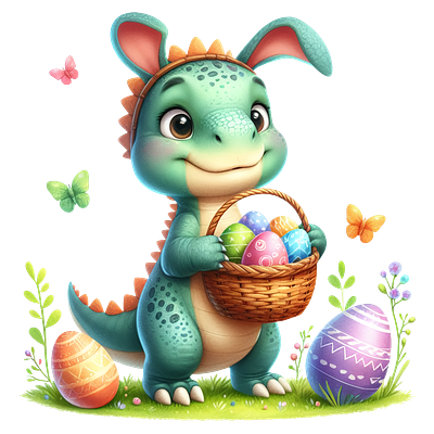 Cute Easter Dino