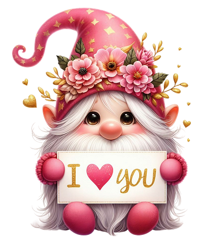 Valentines Day Pink Gnome