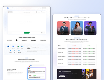 Grammar Checker Website | UI Design creative design creative website essay website essay writing grammar checker grammar checker website graphic design landing page ui ui design uiux ux ux design web design website design website ui writing site writing website