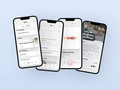 Medito app design concept app clean ios media player meditation ui