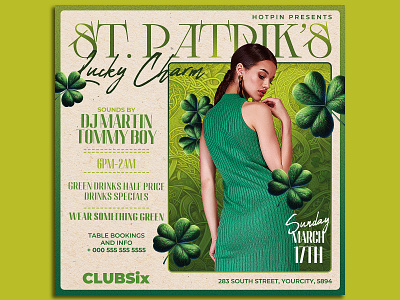 St. Patricks Day Flyer Template shamrock