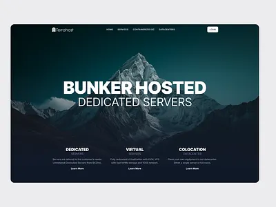 Hosting Homepage Hero blue branding clean dark hero homepage hosting layout product ui web