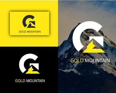 Gold mountain 3d animation branding graphic design logo ui