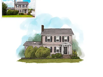 Creative Works - Sweet home. commercial drawing gift home ideas illustration merchandise photoshop poster sweet t shirt water color