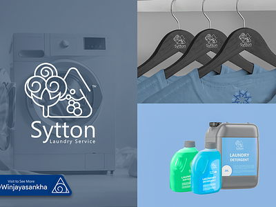 Sytton Laundry Service Logo Design and Branding 3d adobe branding design fiverr freelance graphic design illustration logo mockup professional ui upwork vector