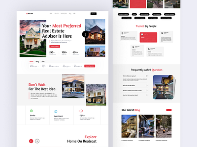 RealEast - Real Estate Landing Page building design landing page property real estate agency real estate website residance ui ui design ux ux design website design