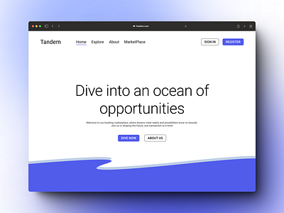 Tandem landing page branding desktop graphic design landingpage marketplace ui uiux