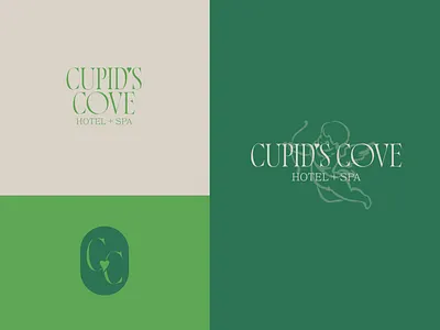 Cupid's Cove Hotel + Spa branding design graphic design hotel branding hotel logo logo romantic hotel branding romantic hotel logo spa branding