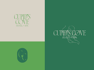 Cupid's Cove Hotel + Spa branding design graphic design hotel branding hotel logo logo romantic hotel branding romantic hotel logo spa branding