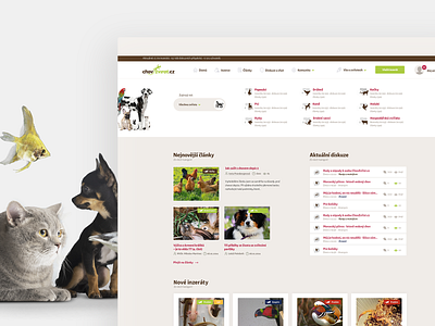 Chov zvířat animals graphic design portal web webdesign