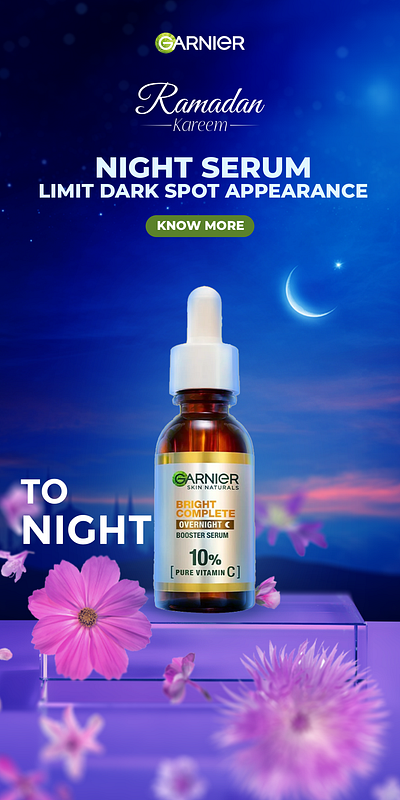 Garnier Anti Dark Spot Night Serum branding graphic design poster